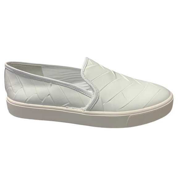 VINCE. Solid White Leather Basket Weave Blair Slip-On Women's Sneakers Size 6.5M - Picture 3 of 9